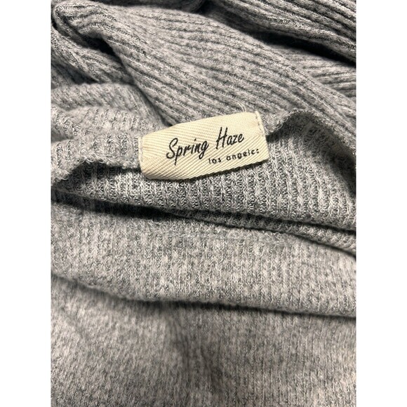 Spring Haze Los Angeles Gray Ribbed Knit Jumpsuit Womens XS S Lounge One Piece - Picture 8 of 8